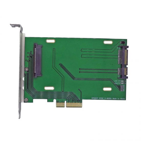 Adapter U.2 SFF-8639 NVMe SSD to PCI-e X4 & SATA Male - Click Image to Close