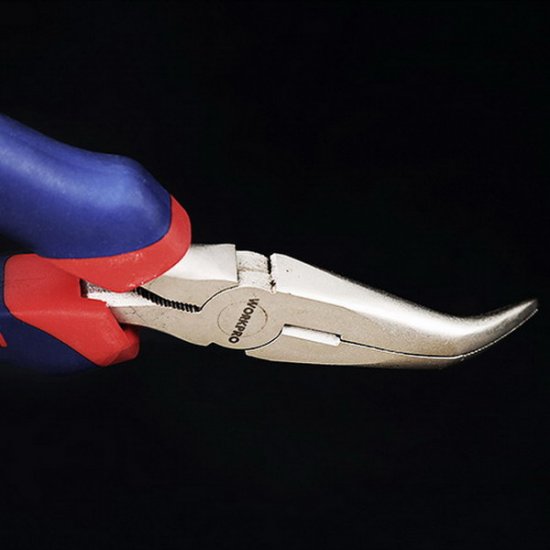 6 Inch Bent Long Nose Pliers - Click Image to Close
