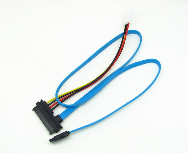 SAS 29 Pin to SATA Cable with LP4 Power - Click Image to Close