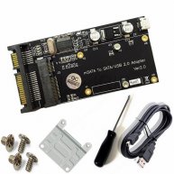 Adapter mSATA Mini PCI-E SSD to SATA & USB2.0