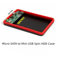 Micro SATA to Mini USB 5pin HDD Case