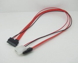 Slimline SATA - SATA Cable with LP4 Power