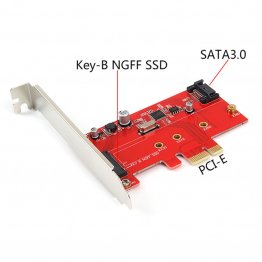 Adapter M.2 NGFF & SATA Male 7pin to PCI-E 4X