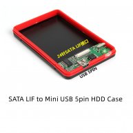 24pin SATA LIF to Mini USB 5pin HDD Case